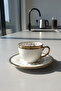 Florry Gold Gilded Embossed Porcelain Turkish Coffee Cup Set of 2 90 Cc - 5