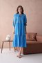 Women's Crew Neck Lined Embroidery Detail Flounce Woven Dress 23101 - 2