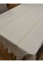Ruffle, Pique, Ribbed Detailed Carefree Tablecloth Cream 150 X 250 - 4