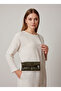 Women's Bag Wallet Hand-Stitched with Internal Card Holder Leather Shiny Surface Cover Chain Strap Dark Green - 5