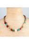 Mother Earth Natural Stone Ethnic Women's Necklace – Bohemian Necklace with Brass Detail, 50 cm Extension Chain - 2