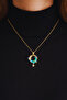 Steel Stainless Necklace with Zircon Stone Moon and Star Design - 2