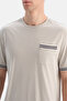 Light Gray Short Sleeve Pocket Cotton Modal T-Shirt Shorts Set - 5