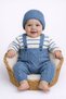 Baby Boy 3-Piece Knitwear Holiday Set Knitwear Sweater and Beret Salopet Set - 3