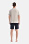 Light Gray Short Sleeve Pocket Cotton Modal T-Shirt Shorts Set - 2