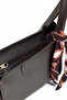 Women's Shoulder Bag with Scarf Detail and Strap - 4