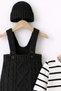Baby Boy 3-Piece Knitwear Holiday Set Knitwear Sweater and Beret Salopet Jumpsuit Set - 4