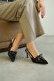 Women's Sinco Bow Heeled Shoes - Black-Patent Leather - 3