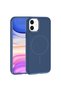 iPhone 11 Compatible Case with Metal Camera Frame - Navy Blue - T40638
