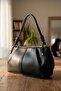 Ruched Detail Faux Leather Chen Medium Size Hand and Shoulder Bag Strap Knot Detail Size 30X20 cm - 8