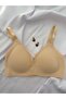 Skin Color Laser Cut Stitch-Free Bra Removable Pads Cotton Adjustable Strap with Agraft - 2