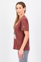 Women Sportswear Fit Short Sleeve Outdoor T-Shirt, Brown - 2