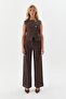 Slim Front Buttoned Vest Brown - 4