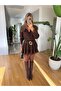 Shirt Collar Lace Detail Mini Belted Dress - 3