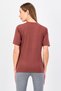 Women Sportswear Fit Short Sleeve Outdoor T-Shirt, Brown - 3