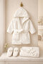 100% Cotton White Baby Bathrobe Set / Baby Girl White Bathrobe Set / Gift Newborn Bathrobe Set
