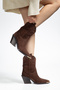 Genuine Suede Leather Women's Cowboy/Western Long Boots, Sizes 36 to 41 - 4