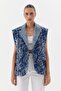 Oversized Sequin Embroidered Vest Indigo - 2