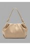 Ruched Detail Faux Leather Chen Medium Size Hand and Shoulder Bag Strap Knot Detail Size 35X20 cm - 2