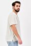 Men Henley Neck Short Sleeve Heather T-shirt, Oatmeal - 2