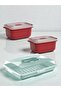 Rectangular Lockable Pyrex Cake Pastry Storage Container 45 cm Large Size 2-Piece 500ml Storage Container - 3