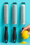 3-Piece Professional Steel Grater Set: Lemon Cheese Chocolate Zester - Laser Cut Surgical Steel - 7
