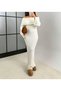 Black Madonna Collar Design Long Knitwear Dress - 4