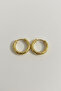Women's Gold Line Cut Steel Hoop Earrings |   2.5 mm Thickness – 10 mm Inner Diameter - 2