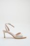 Women's Leather Skin Ankle Strap Heeled Shoes - 6