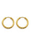 Women's Gold Line Detailed Steel Hoop Earrings |   2.5 mm Thickness – 16 mm Inner Diameter