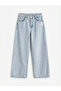 Blue Wideleg Embroidered Girls' Jean Pants