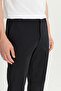 Regular Fit Normal Cut Black Chino Trousers with Elastic Waist Detail - 4