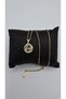 Stainless Steel Gold Color Swirl Themed Zircon Stone Necklace - 8