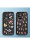 Samsung Galaxy S21 Fe 5g Compatible Black Silicone Flower Pattern Lens Protection Shock Absorption Flexible Case - 8