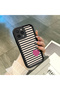 iPhone 15 Pro Compatible Black Silicone Heart Pattern Lens Protection Shock Absorbing Flexible Case