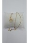 Stainless Steel Gold Color Swirl Themed Zircon Stone Necklace - 5