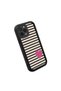 iPhone 15 Pro Compatible Black Silicone Heart Pattern Lens Protection Shock Absorbing Flexible Case - 4