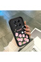Redmi Note 14 Pro Plus+ 5g Compatible Black Silicone Tulip Pattern Lens Protection Shock-Absorbing Flexible Case