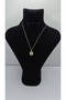 Stainless Steel Gold Color Swirl Themed Zircon Stone Necklace