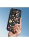Infinix Hot 50I Compatible Black Silicone Flower Pattern Lens Protection Shock Absorbing Flexible Case - 4