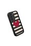 Samsung Galaxy S22 Compatible Black Silicone Heart Pattern Lens Protection Shock Absorbing Flexible Case - 3