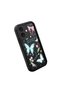 iPhone 16 Compatible Black Silicone Lens Protection Shock Absorbing Flexible Case Butterfly Pattern - 3