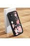 iPhone 11 Compatible Black Silicone Lens Protection Shock Absorbing Flexible Case Floral Butterfly Pattern - 3