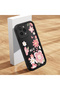 iPhone 15 Pro Compatible Black Silicone Lens Protection Shock Absorbing Flexible Case Floral Butterfly Pattern - 3