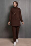 Buckle Detailed Double Suit N5424 Brown - 3