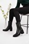 Genuine leather women's daily classic heeled long boots dc9921
