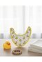 Set of 3 Duck Figured Baby Bibs - Cotton Liquid Absorbent Teething Bib - Unisex Blue Yellow Striped - 4
