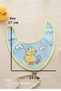 Set of 3 Duck Figured Baby Bibs - Cotton Liquid Absorbent Teething Bib - Unisex Blue Yellow Striped - 5