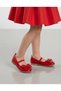 Girls' Red Ballet Flats with Bow and Rubber Detail on Orthopedic Padded Soles - 4