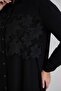Elegant Women's 100% Cotton Classic Guipure Embroidered Button Closure Plus Size Women's Tunic Blouse - 2